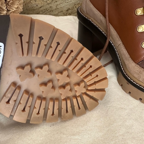 New Tory Burch Miller Mixed Materials Lug Sole Boot (Women - Picture 6 of 8